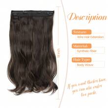 18 Inch Invisible Wire Hair Extensions, Voluminous Wavy Halo Hair Extensions With 2 Adjustable Clips, Soft Transparent Lace, Natural Long Wavy Hair Extensions For Women - Coffee Brown - View 4