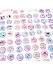 Highly Attractive Creative Badge Series Stickers, Decorative 3D Glitter Stickers For Kids Pencil Box, Phone Case DIY - Multicolor - View 5
