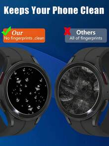 2入裝 Galaxy Watch 隱私鋼化玻璃螢幕保護貼，防摔、防刮、防指紋、防碰撞，易安裝，不傷錶身，適用於 Galaxy Watch4 5 Pro 6 Classic 40mm 44mm 43mm 47mm，9H 硬度超薄隱私鋼化玻璃螢幕保護貼 - 黑色 - 查看 6