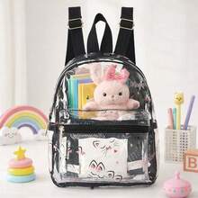 Mini-PVC-Rucksack mit großer Kapazität und attraktivem Design, tragbarer, wasserdichter, transparenter PVC-Rucksack mit Katzenmotiv - Unsichtbare Katze - Übersicht 1