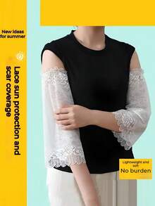 1 Pasang Pelindung Lengan Bermotif Bunga Renda, Pelindung Lengan Elegan Bernapas dari Nilon, Pelindung Lengan Gaya Wanita, Pelindung Lengan untuk Menutupi Bekas Luka, Aksesori Fesyen Musim Panas, Cocok untuk Aktivitas Luar Ruangan, Perjalanan, Mengemudi, Festival - Gaya Renda - View 7