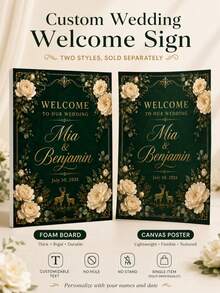 Customized Wedding Welcome Sign, Customized Plaque, Wedding Plaque, Personalized Plaque, Personalized Welcome Sign, Party Gift, DIY Party Entrance Sign, Upload Your Photo, Suitable For Birthday, Retirement, Wedding Party And Home Decor, Photo Welcome Sign - Multicolor - View 5