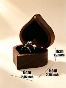 Custom Walnut Wood Ring Box, Engraved With Name And Date, Designed For Proposal And Wedding. Can Hold Two Rings, Features Flip Lid With Magnetic Closure, Perfect Choice For Engagement, Wedding, Anniversary, Valentine's Day - Multicolor - View 6