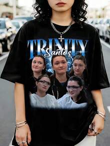 Trinity Santos Bootleg Shirt, Medical Drama Fan Graphic - 黑色 - 查看 1