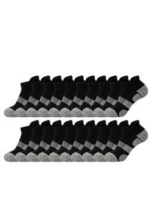 1/3/5/10/20 pares de calcetines cortos cómodos para hombre con base gris + combinación de negro y blanco, adecuados para varios tipos de zapatos y ocasiones, deportes al aire libre, deportes de interior, correr y caminar - Multicolor - Ver 23