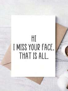 OBOVAY 1pc Humorous "I Miss Your Face" Greeting Card With Envelope, 5x7 Inch, Multi-Purpose Card For Birthday, Friendship Day, Because I Like You, Suitable For Friends, Spouse, Family - Funny Message For Any Recipient, Birthday Card | Humorous Design | Quality - A - View 4
