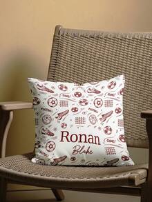 1pc Customizable Personalized Text Print Double-Sided Pillow Case, Suitable For Holiday Gifts, DIY Pattern Pillow Case, Gift For Family, Friends And Yourself - Multicolor - View 4