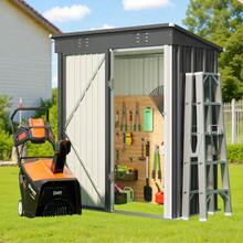 Outdoor Tool Shed, Storage Hut, Patio/Garden Tool Storage Cabinet, Household/Outdoor Waterproof And Rustproof Farm Implement And Miscellaneous Item Storage Cabinet. - Grey - View 1