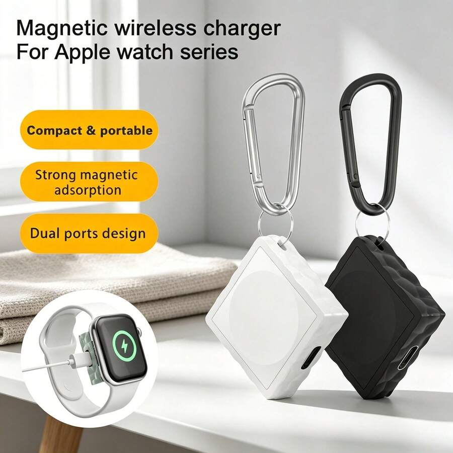 3合1無線充電站，僅插電式便攜多色充電底座，MagSafe相容無線充電支架，適用系列、手錶、無線耳機，可折疊旅行桌面充電中心