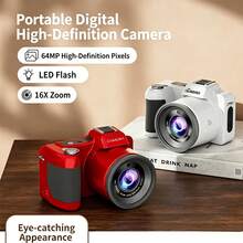 Beginner Digital Vlog Camera, 5K Ultra HD, 6400W Pixels With AF Autofocus, 16X Digital Zoom, Anti-Shake Function & Beauty Mode, 2.8-Inch Display Screen, Compatible With External Fill Light, 8 Adjustable Scene Modes For Photography & Video Recording - View 3