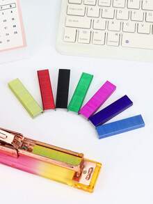 1 Set/1000pcs Colorful Staples, Universal Office Supplies Staples, Document Staples, Book Staples, Staple Consumables, Office Supplies Accessories - Multicolor - View 2