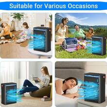 Portable Air Conditioner Fan, Mini Air Conditioner, Cooling Fan, Personal Mini Air Cooler Fan, USB Powered, Cooling Mist Air Conditioner Humidifier Fan, Suitable For Room, Bedroom, Office - Multicolor - View 11