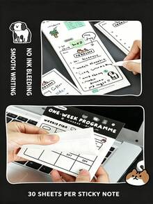 1 buah/6 buah Kertas Tempel Motif Anak Anjing Sederhana, Termasuk Perencana Mingguan, Daftar Tugas, Memo Kosong, Catatan Harian; Kertas Tebal Anti Luntur untuk Menulis Lancar, Perekat Mandiri untuk Menempel dengan Mudah, Cocok untuk Kolase Perencana, Perencanaan Belajar, Memo Harian di Tempat Kerja, Hadiah Lucu untuk Siswa Pecinta Anjing - Satu-Ukuran - View 2