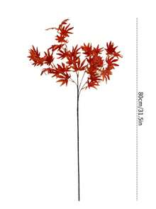 1/2/3pcs 80cm Artificial Plants With Maple Leaves And Eucalyptus Foliage, Suitable For Wall, Living Room, Bedroom, Wedding, Party Decoration, Tabletop Filler, Home, Office Desk, Kitchen, Wedding, Dining Table, Centerpiece, Office, Garden, Outdoor, House, Patio Decoration, All Seasons - Sunset Red - View 3