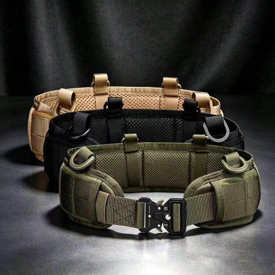1 buah Set Sabuk Pinggang Taktis Luar Ruangan Nilon Multifungsi MOLLE Sabuk Taktis Pelatihan CS Kehidupan Nyata Sabuk Celana Pelatihan Militer Unisex - MultiWarna - View 1