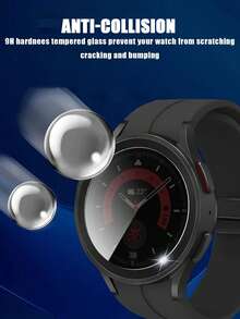 2入裝 Galaxy Watch 隱私鋼化玻璃螢幕保護貼，防摔、防刮、防指紋、防碰撞，易安裝，不傷錶身，適用於 Galaxy Watch4 5 Pro 6 Classic 40mm 44mm 43mm 47mm，9H 硬度超薄隱私鋼化玻璃螢幕保護貼 - 黑色 - 查看 7