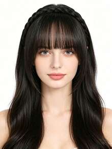 Fake Bangs Headband Integrated Hair Piece, French Straight Bangs With Sideburns, Natural Face-Framing Bangs Wig (For Women), Halloween - Multicolor - View 2