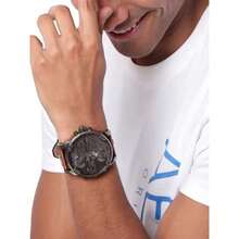 Men Diesel DZ7413Z Industrial Multi-Time Zone Wrist Watch, Grey Gradient Dial Calendar Retro Cowhide Band 3 Bar Hip Hop Fashion Quartz Watch - one-size - View 6