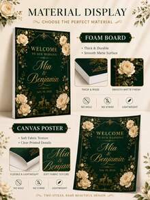 Customized Wedding Welcome Sign, Customized Plaque, Wedding Plaque, Personalized Plaque, Personalized Welcome Sign, Party Gift, DIY Party Entrance Sign, Upload Your Photo, Suitable For Birthday, Retirement, Wedding Party And Home Decor, Photo Welcome Sign - Multicolor - View 7