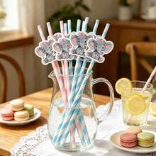 40/20/10pcs Elephant Shaped Straws, Jungle Animal Party Straws, Beverage Straws, Party Favors, Suitable For Bachelor Party, Wedding Party, Kitchen, Kitchenware Gifts, Tableware, Birthday Party, Wedding - Multicolor - View 4