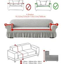 1PC Fleece Fabric Non-Slip Elastic Decorative Sofa Cover, Jacquard Embroidered Leaf Pattern, Pet-Friendly Anti-Dirt Anti-Dust, Suitable For 1/2/3/4 Seater Sofa, All Seasons - Multicolor - View 16