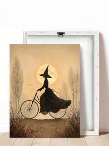 1pc Witch On Bicycle Wall Art,Halloween Silhouette Print, Witch On Swing Gothic Lantern Art, Ideal Gift,Suitable For Bedroom,Living Room,Kitchen,Wall Arts,Wall Decor,Home Decor,Room Decor,Canvas Wall Art,Posters, Wall Art With Frame,Optional Frame ﻿ - 1PCS - View 20