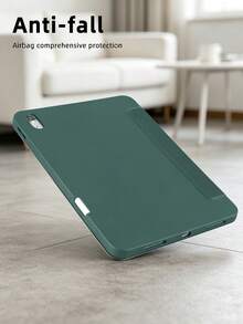 極簡筆記本風格保護殼，深夜綠塗裝，相容 iPad Mini 6/Mini 7/9.7/10.2/10.5/Air 4/Air 5/10th/10.9/Pro 11"/Air 11(M2)/12.9/Pro 11 2024(M4)/Air 13(M3 2025)/Air 11-Inch(M3) 2025/(A16) 11 Inch 11th Generation 2025，9.7 和 10.2 為左側筆槽，其他機型為右側筆槽，三折平板保護殼，TPU 軟邊全包防摔耐磨，蜂巢散熱，磁吸休眠，內建筆槽，不含筆 - 暗夜綠 - 查看 4