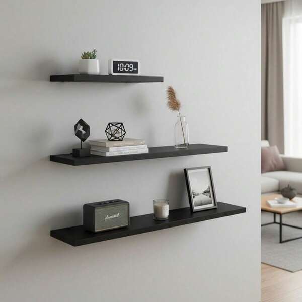Mensola da parete minimalista , mensola singola, disponibile in più dimensioni e colori. Ideale per soggiorno, camera da letto, decorazione della parete di sfondo della TV e esposizione da parete.