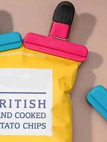 Food Bag Clips, Used For Storing Food Bags, 2 Sizes, Kitchen Clips For Food Sealing, Freezer Bag Clips, Reusable Plastic Clips, Keep Food Fresh, Perfect For Home Kitchen Office - Multicolor - View 5