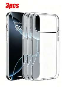 3pcs Ultra-Thin Transparent High-Definition Phone Case, Compatible With Apple 17 Air 17Pro 17 Pro Max 16 15 14 13 12 11 Pro Max Plus, Crystal Clear Hard Shockproof Shell - 3-piece Pack - View 19
