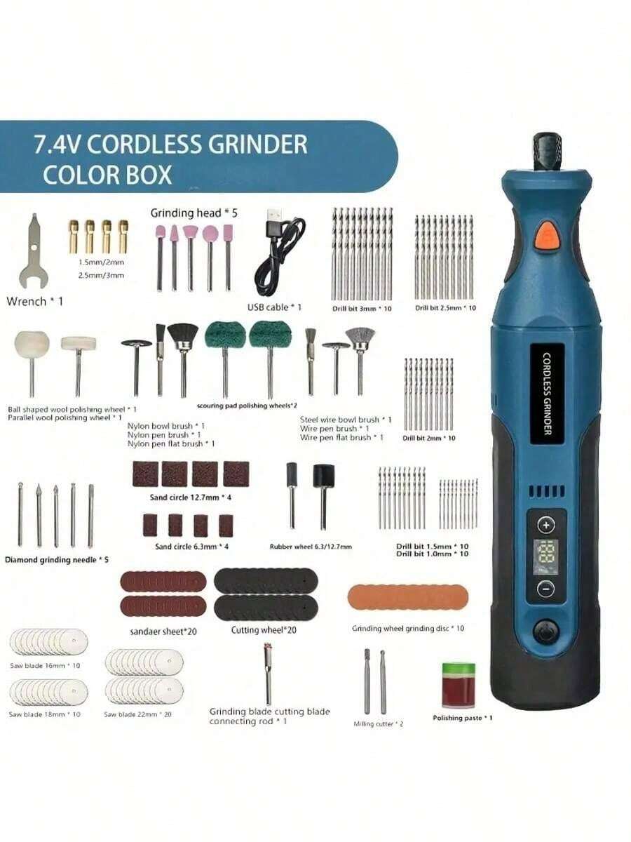 DIY Home Mini Electric Grinder, Small Handheld Electric Engraving Machine, Artificial Jade Engraving Polishing Machine, USB Rechargeable Electric Grinder Set, Mini Electric Grinder Pen, Grinder Power Tool, Cordless Mini Grinder, Mini Grinder Cordless - Multicolor - View 1