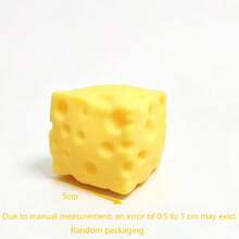 1pc Realistic Square Cheese Design With Cute Holes And Vibrant Colors, Made Of High-Quality Slow Rebound Material, Soft And Elastic, Suitable For Squeezing And Stress Relief, Cute Small Desktop Decoration Full Of Fun - 彩色 - 查看 10