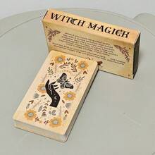 1 Pack Witch Magic Oracle Cards, 40 Charming Mini Cards (4.06x2.36 Inches), Double-Sided Guidance And Motivation Cards, Suitable For Spiritual Growth And Personal Development, Witchcraft, Mysterious Card Design, Suitable For Halloween, Oracle Cards - Multicolor - View 4