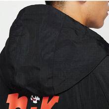Nike 男士舒適冬季多功能連帽耐穿梭織休閒運動夾克 IO7921-010 - 黑色 - 查看 4