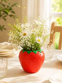 1pc Resin Strawberry Planter Decor, Handmade Faux Strawberry Indoor/Outdoor Ornament, Resin Material, Bohemian Style Home Decor Gift, Birthday/Graduation Present - Multicolor - View 16
