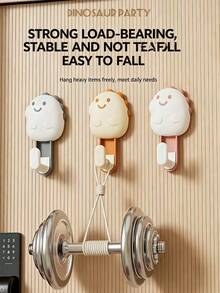 Cartoon Dinosaur Strong Adhesive Hook Damage-Wall Hanger For Bathroom Kitchen Bedroom Cute Storage Organizer Reusable Sticky Hooks Heavy Duty Stainless Steel Non-Marking Adhesive Wall Mount Holder - View 1