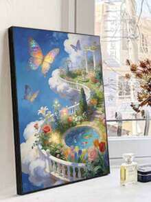 Pintura al óleo DIY por números de Paraíso del Jardín de Mariposas, cielo soñador, flores, estanque de carpas koi, manualidades de pintura, decoración del hogar para adultos, 8x12/16x20 pulgadas, regalos festivos, sin marco - Conjuntos - Ver 4