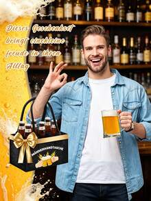 1pc Oktoberfest Beverage Tote Bag With Compartments, Party Gift And Drink Storage Bag, Suitable For Oktoberfest, Birthday Party, Wedding, Back To School, Theme Party, Anniversary And Vintage Theme Party - Multicolor - View 9