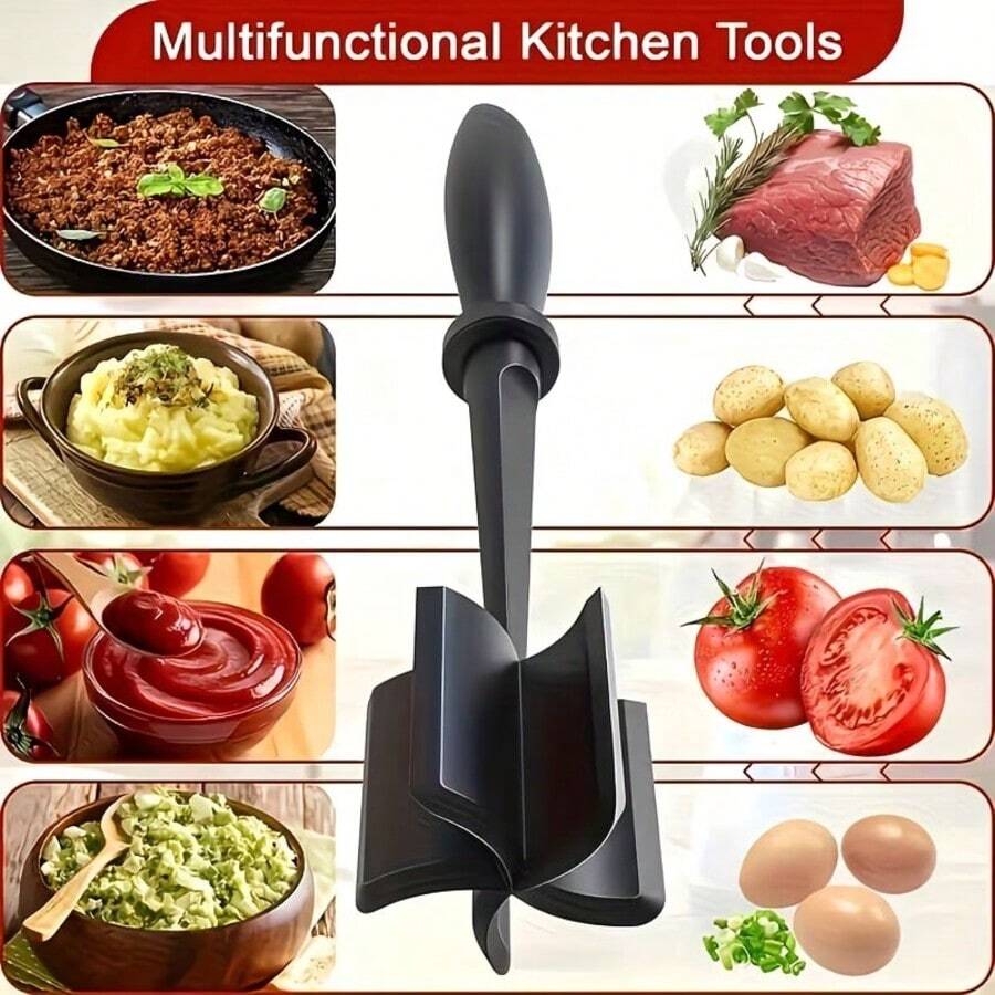 SMEGGEMS 1件 TAHAA 多功能絞肉器兼壓碎器,適用於牛肉絞肉、火雞肉、漢堡肉,耐用尼龍材質,耐熱不沾廚房用具 - 查看 1