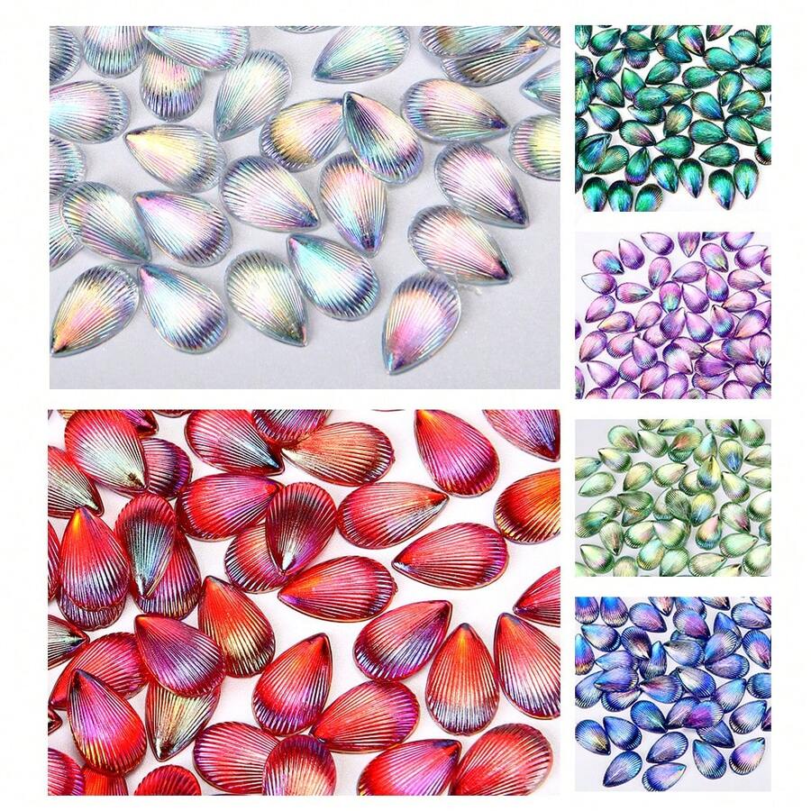 YONGNING 50pcs 8mm*13mm High Quality Teardrop Resin Rhinestones Flat Back No Heat Required Nail Art DIY Enthusiasts Decoration Handicrafts Personalized Wedding Apparel - 8mm*13mm - View 1