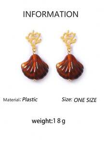 1 Pair Summer Ocean Natural Vacation Style Conch Shell Starfish Shell Earrings For Women, Lightweight Luxury Personalized Casual Versatile - Ocean-themed Earrings - View 12