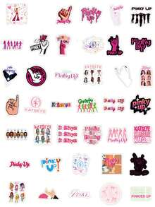 50張 K-Pop KATSEYE PINKY UP 貼紙，Katseye 禮品周邊海報裝飾，乙烯基防水，適用於筆記本電腦、手機、汽車、滑板、水瓶、剪貼簿、計畫本 - E - 查看 9
