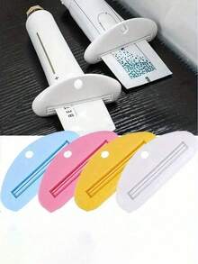 1/4 Manual Multi-Function Toothpaste Squeezer, Universal Tube Holder Clip, Can Squeeze Toothpaste, Facial Cleanser, Skincare Products, Bathroom Sink Storage Organizer Small Item, Convenient Home/Dormitory Toiletries Accessory - Multicolor - View 1