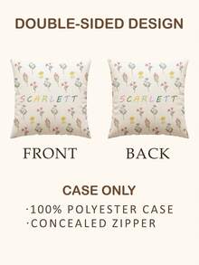 1pc Customized Personalized Text Printed Pillowcase, Double-Sided Printed Pillowcase, Suitable For Holidays, Customizable Name, Gift For Family, Friends And Yourself - Multicolor - View 9