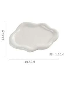 Minimalist Wave Shaped Storage Tray Back To School Dorm Essentials Smooth Decorative Plate For Jewelry Makeup Pens Small Stationery Desktop Display Organizer - Multicolor - View 13