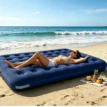 Luxury Double Air Mattress With Built-In Pump, Thick PVC Camping Mat. Includes Two Inflatable Pillows For Extra Comfort. - A - View 4