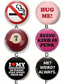 Fun Pattern Badge Brooch, Women's Badge, Brooch, Bag Charm, Clothing Accessory, Funny Gift For Friends - Multicolor - View 13