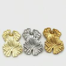 22.5 Mm, 5 Pcs.Metal Pleats, Decorative Buttons Of Special Shape, Fashionable Coats, Windbreakers, Jackets, Light Luxury Buttons For Suits Of Non-Standard Shape - Leaf Buttons - View 10