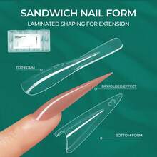 New Boxed Spring/Summer Pointed Sandwich Nail Mold Base & Top Mold Design, No Paper Tray Needed, With Handle, Easy Demolding, Smooth Inner Wall, Non-Stick - Multicolor - View 1