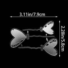 Metal Heart-Shaped Balloon Cutting Die Hollow Template Steel Stamp Mold Suitable For Valentine's Day Card Making And Handmade Decoration - Silver - View 3